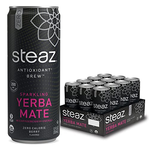 Steaz Energy Drink, Sparkling Yerba Mate with Coffeeberry Energy...