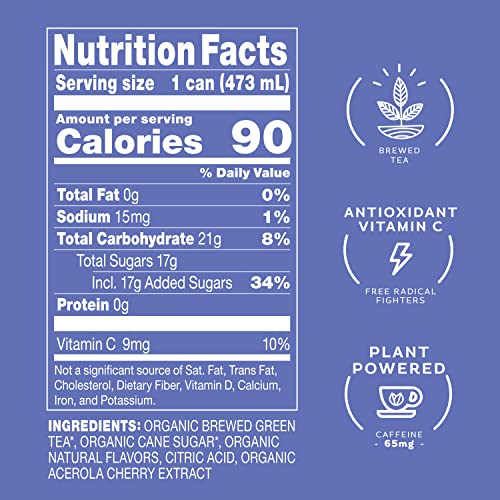 Steaz Organic Iced Green Tea Antioxidant Brew, Blueberry Pomegra...