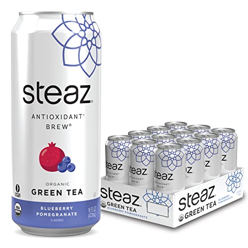 Steaz Organic Iced Green Tea Antioxidant Brew, Blueberry Pomegra...