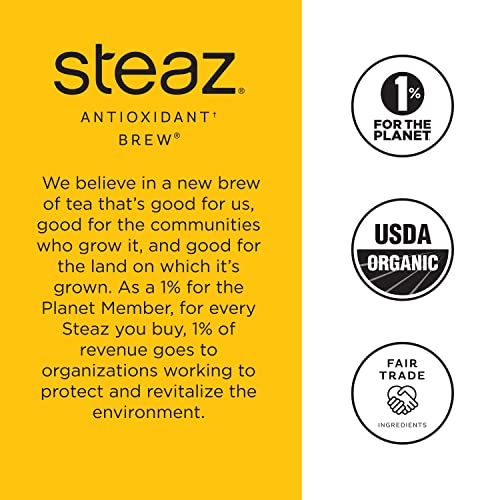 Steaz Organic Iced Green Tea Antioxidant Brew, Unsweetened Lemon...