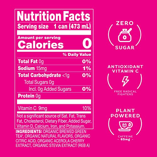 Steaz Organic Iced Green Tea Antioxidant Brew, Zero Calorie Rasp...