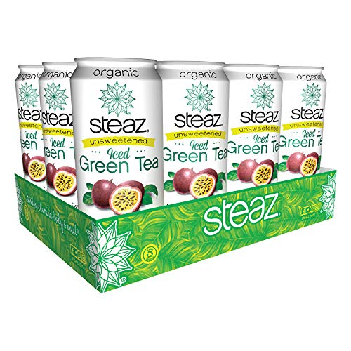 Steaz Organic Unsweetened Iced Green Tea, Passionfruit, 16 Fl Oz