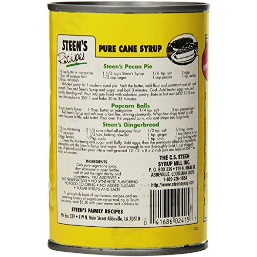 Cane Syrup - Steens 100% Pure - 12 Fl 0Z. Can