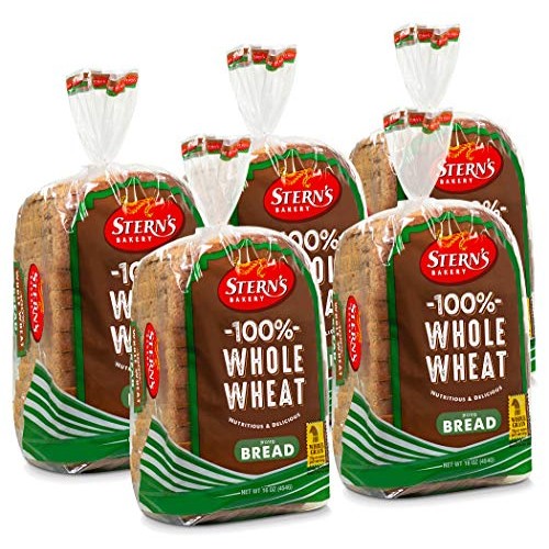 100% Whole Wheat Bread Sliced - 5 Pack - 16 Oz Per Loaf | Delici