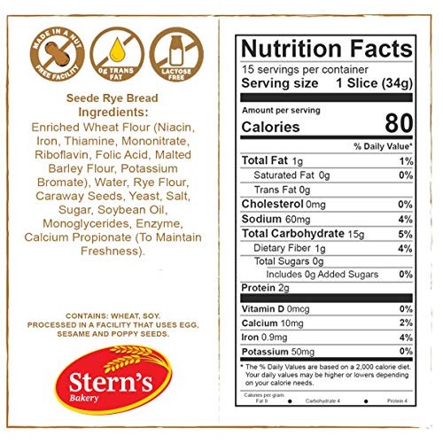 Rye Bread With Seeds -1 Pack-16 Oz Per Loaf |Delicious Sandwich