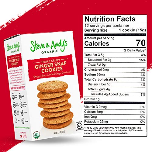 Thin And Crispy All-Natural Ginger Snaps Gingerbread Cookies, Gl