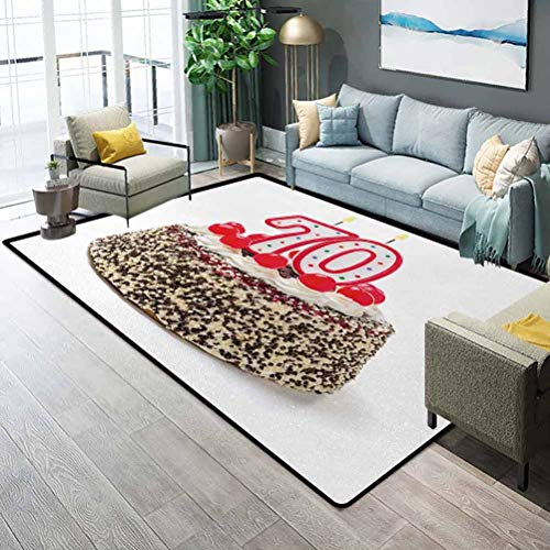 70Th Birthday Christmas Rugs Kitchen Birthday Cake With 70 Numbe