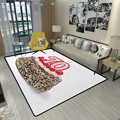 70Th Birthday Christmas Rugs Kitchen Birthday Cake With 70 Numbe