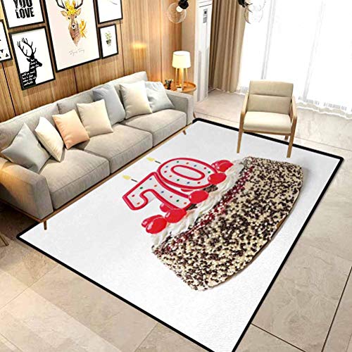 70Th Birthday Christmas Rugs Kitchen Birthday Cake With 70 Numbe