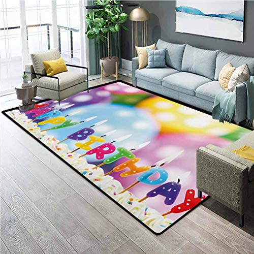 Kids Birthday Rugs For Inside House Celebration Colorful Candles