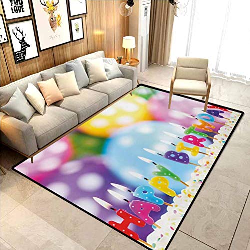 Kids Birthday Rugs For Inside House Celebration Colorful Candles