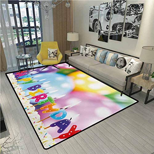 Kids Birthday Rugs For Inside House Celebration Colorful Candles