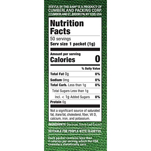 Stevia In The Raw, 50 Count Box