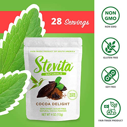 Stevita Cocoa Delight - 4 Oz Pouch - Natural Cocoa Powder With S