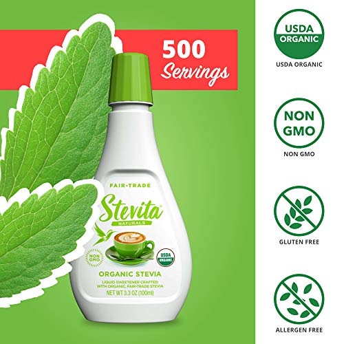 Stevita Organic Liquid Stevia Large - 3.3 Ounces - All Natural S