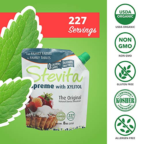Stevita Supreme With Xylitol Pouch - 8 Ounces - All Natural Stev