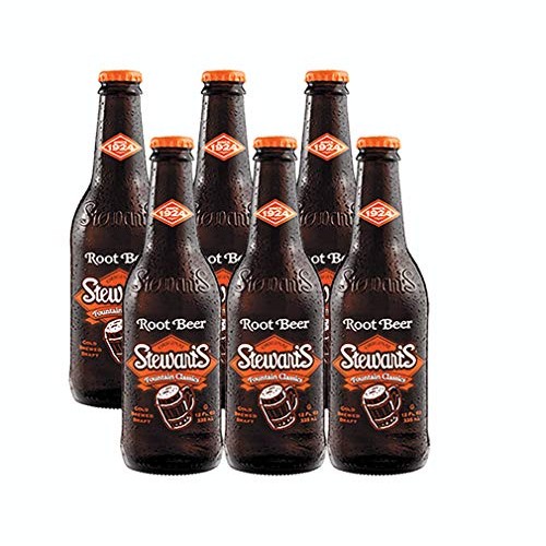 Stewarts Original Root Beer Soda 12 Oz Glass Bottle Pack Of 6,