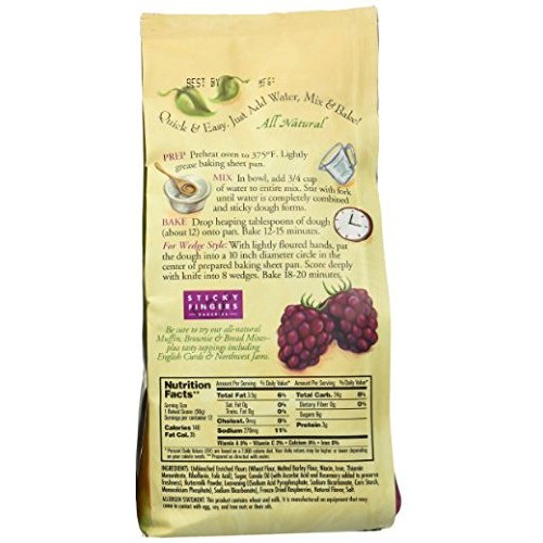 Pack Of 6, 15 Oz Sticky Fingers Bakeries Bulk Scone Mix: Just Ad Pack Of 6, 15 Oz Sticky Fingers Bakeries Bulk Scone Mix: Just Ad