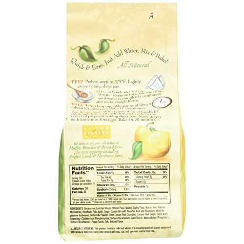 Sticky Fingers English Scone Mix Lemon Poppyseed 15Oz