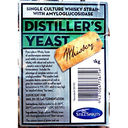 Still Spirits Whisky Distillers Yeast 1 Kilogram Makes 92 Gallo