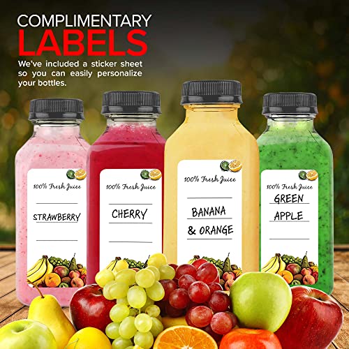 12 oz Juice Bottles with Caps for Juicing 12 pack - Reusable C...