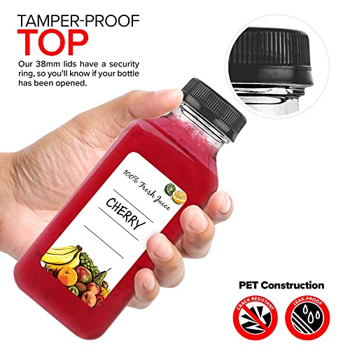 12 oz Plastic Bottles with Caps 100 Pack - Reusable Clear Empt...