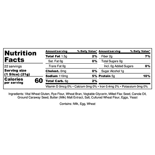 Solo Carb Bread Artisan Rye 3 Loaves Per Order