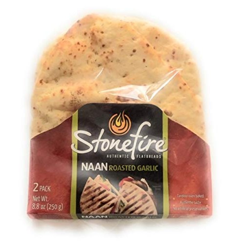 Stonefire Naan Fresh Authentic Flatbreads, 3 Pack Garlic Flavor