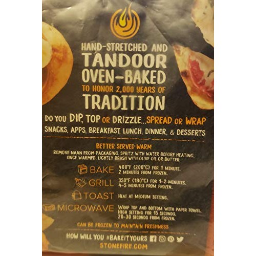 Stonefire Mini Naan Original Fresh Authentic Flatbreads, 18 Mi