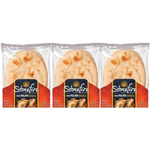 Stonefire Mini Naan Origional Fresh Authentic Flatbreads, 3 P
