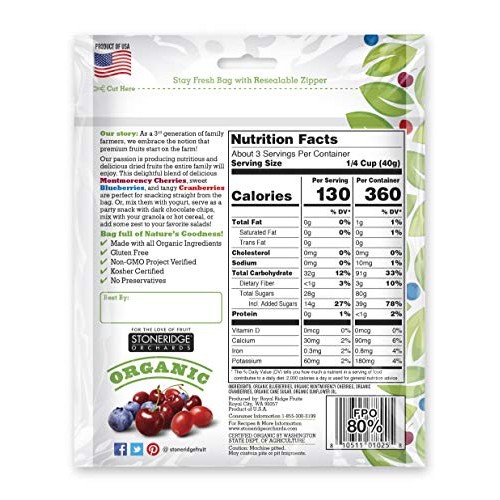 Stoneridge Orchards Organic Berry Mix 4 Oz 6 Pack - Whole Drie