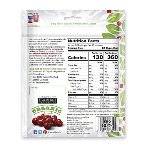 Stoneridge Orchards Organic Montmorency Cherries 4 Oz - Whole Dr