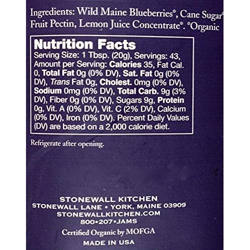 Stonewall Kitchen Usda Organic Wild Maine Blueberry Fruit Spread