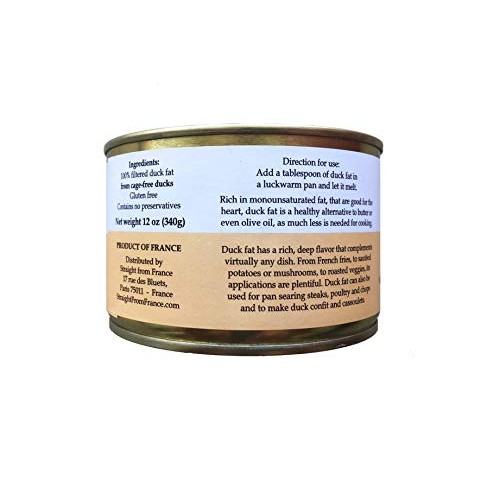 Straight From France All Natural Duck Fat For Cooking From South