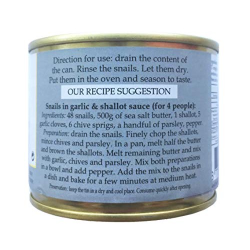 Straight From France French Helix Pomatia Wild Burgundy Canned E