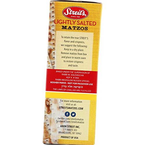 Streits, Lightly Salted Matzo, 11Oz 3 Pack