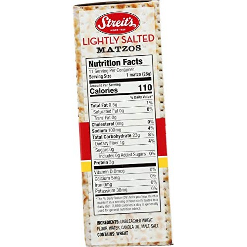 Streits, Lightly Salted Matzo, 11Oz 3 Pack