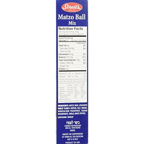 Streit's Matzo Ball & Soup Mix, Kosher For Passover, 4.5 Oz (Pac...