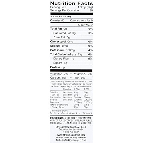 Stretch Island Apricot Original Fruit Leather Snacks – Vegan | G