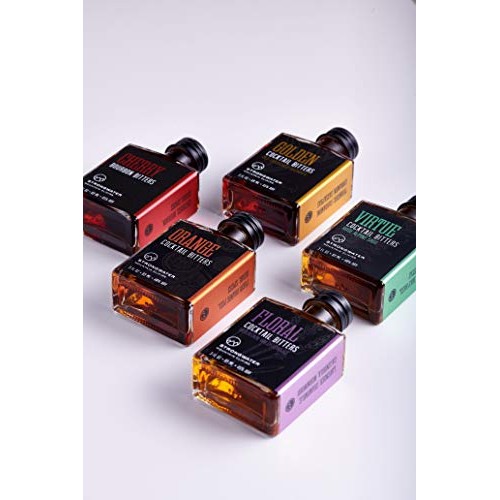 Strongwater Cocktail Bitters Collection Gift Set 5 Bottles, 3 F
