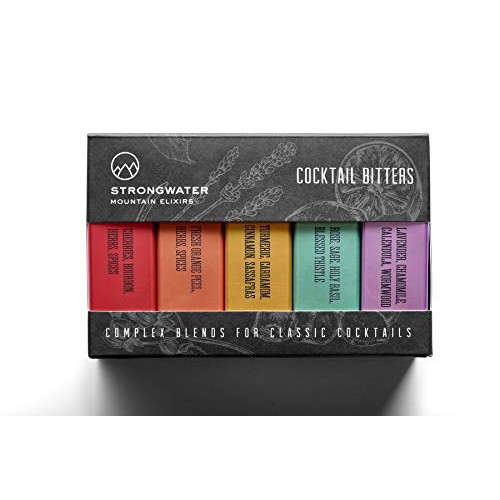 Strongwater Cocktail Bitters Collection Gift Set 5 Bottles, 3 F