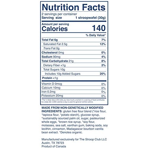 Stroop Club Authentic Gluten Free Stroopwafel With Dutch Caramel