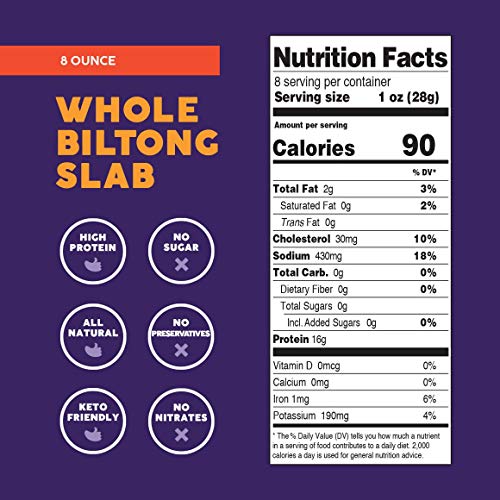 Stryve Biltong Charcuterie Slab, Original Flavor, 8Oz Stryve Biltong Charcuterie Slab, Original Flavor, 8Oz