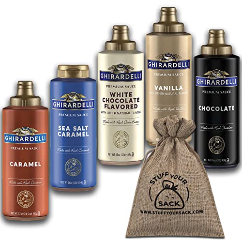Ghirardelli Sauce 5 Flavor Variety Pack - Ghirardelli Caramel Sa...
