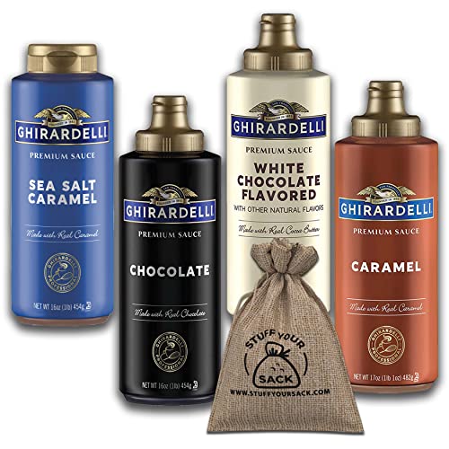 Ghirardelli Sauce Variety Pack | 4 Flavors - 16 OZ Black Label C...