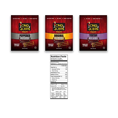 Long Johns Beef Jerky Box 1 3/4 Pound Sampler Sack | High Prote