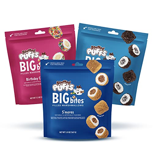 Stuffed Puffs Big Bites - Variety Pack Coated Marshmallows 3 Pac...