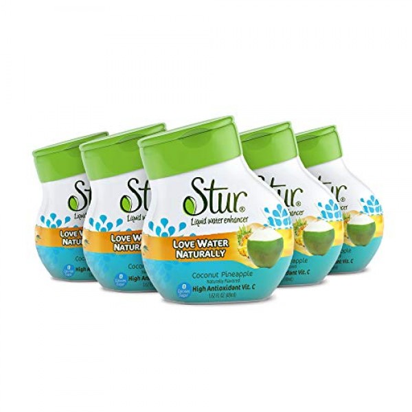 Stur - Coconut Pineapple, Natural Water Enhancer 5 Bottles, Mak...