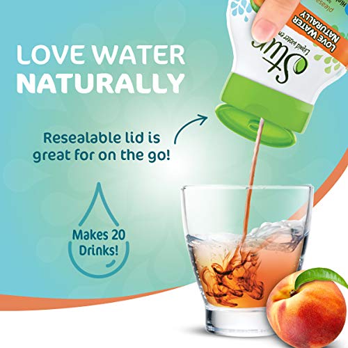 Stur - Peach, Natural Water Enhancer, 5 Bottles, Makes 100 Flav