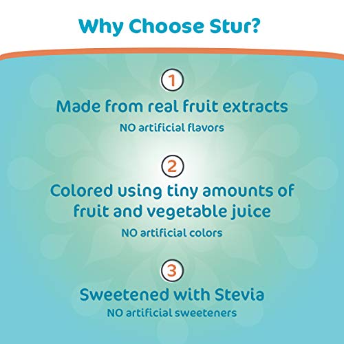 Stur - Peach, Natural Water Enhancer, 5 Bottles, Makes 100 Flav